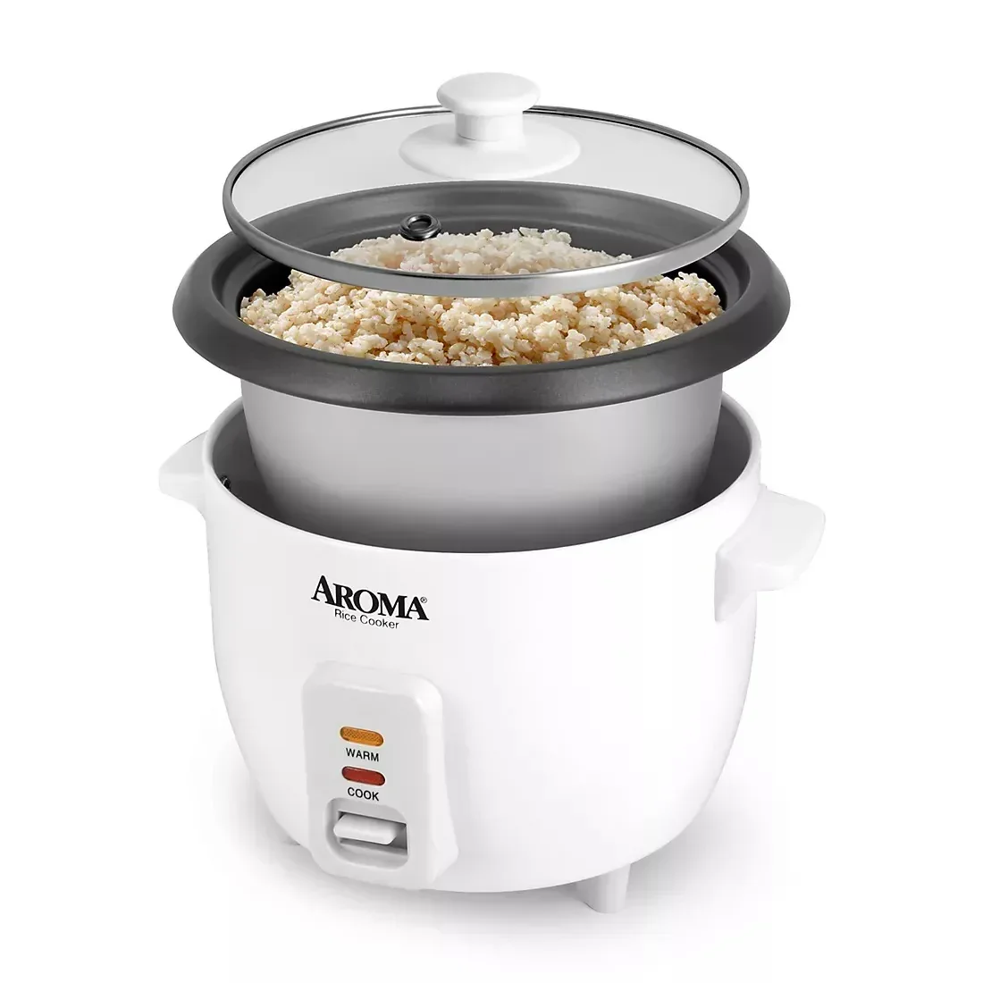 Aroma 1.5 Qt./6 Cup Rice & Grain Cooker - White - Image 4