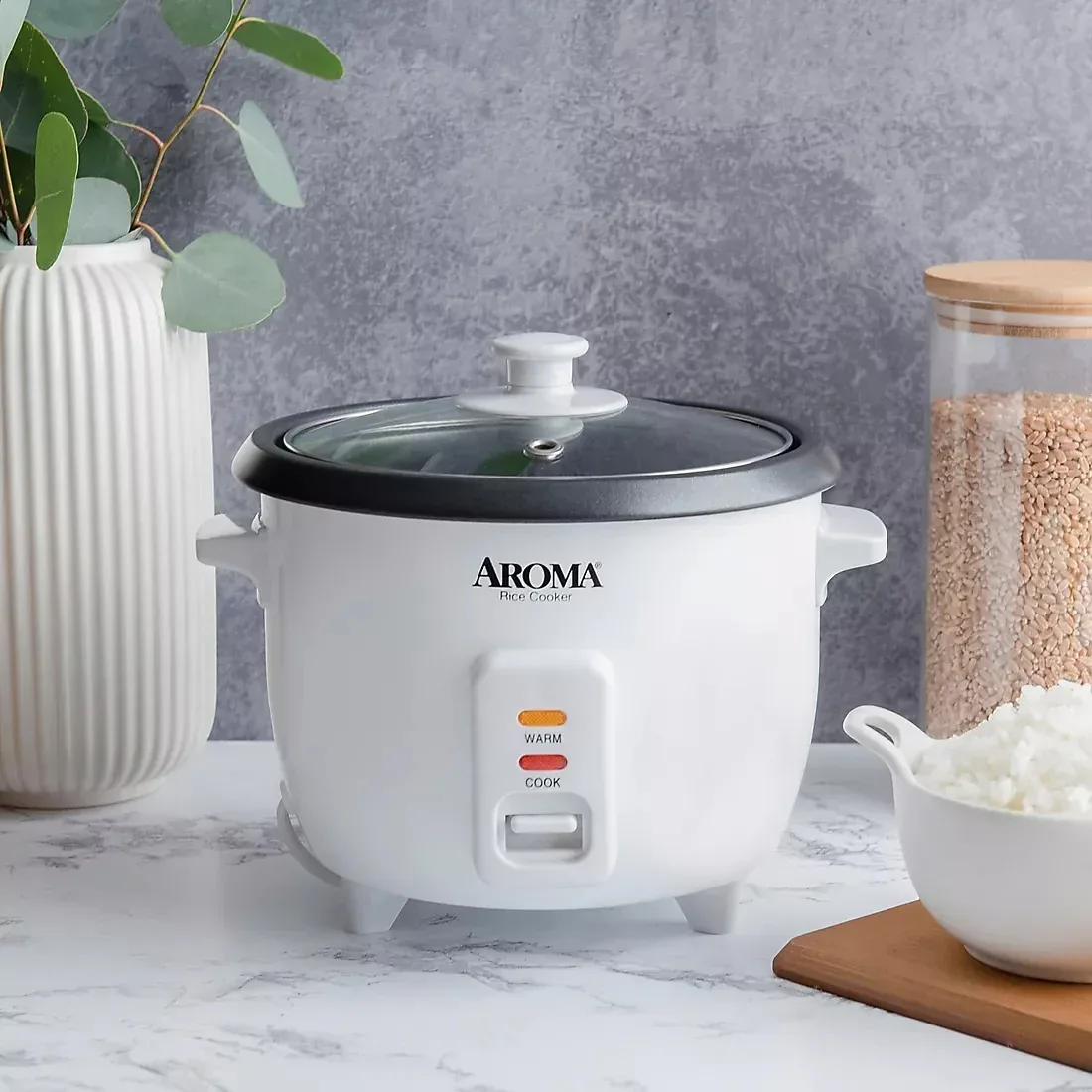 Aroma 1.5 Qt./6 Cup Rice & Grain Cooker - White - Image 5