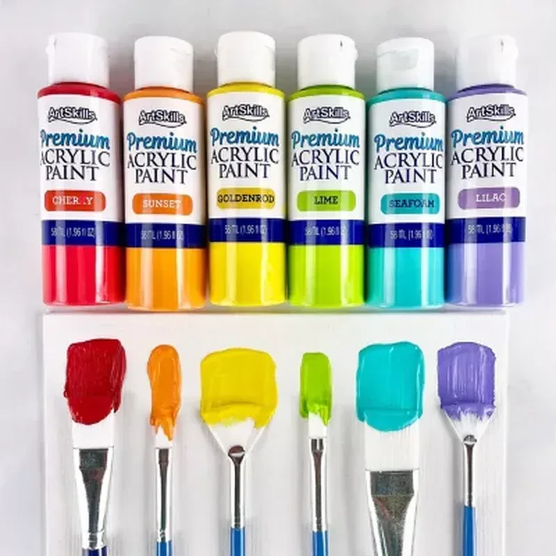 Artskills Premium Acrylic Paint Bottles Art Set, 18 Colors - Image 4