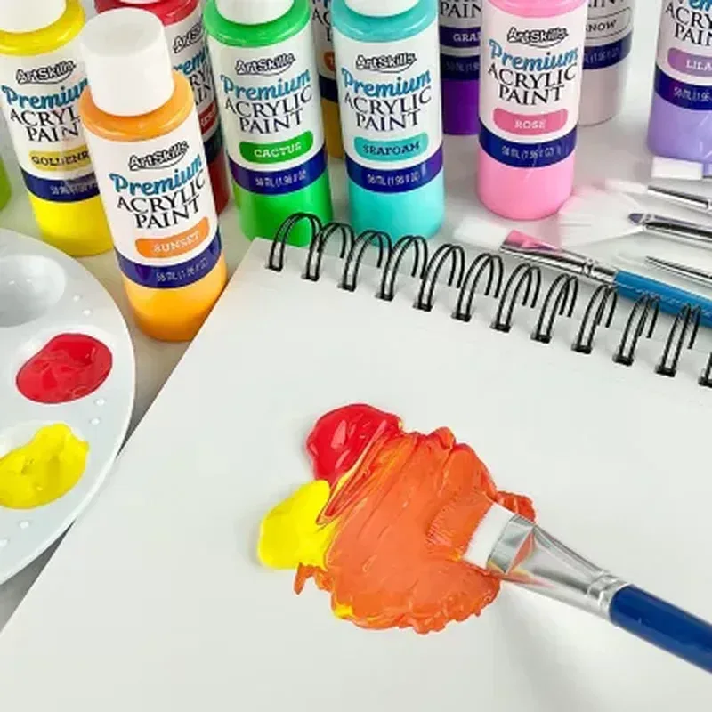 Artskills Premium Acrylic Paint Bottles Art Set, 18 Colors - Image 7