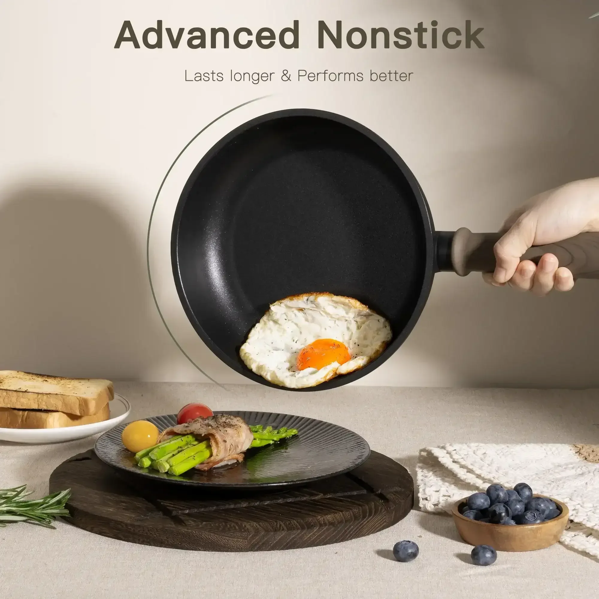 Astercook 18-Piece Pots and Pans Set, Black Titanium Induction Nonstick Cookware Set, Oven Safe to 480°F, Induction Compatible & Dishwasher Safe, Kitchen Cooking Set for RV Trips, Camping and Picnic - Image 3