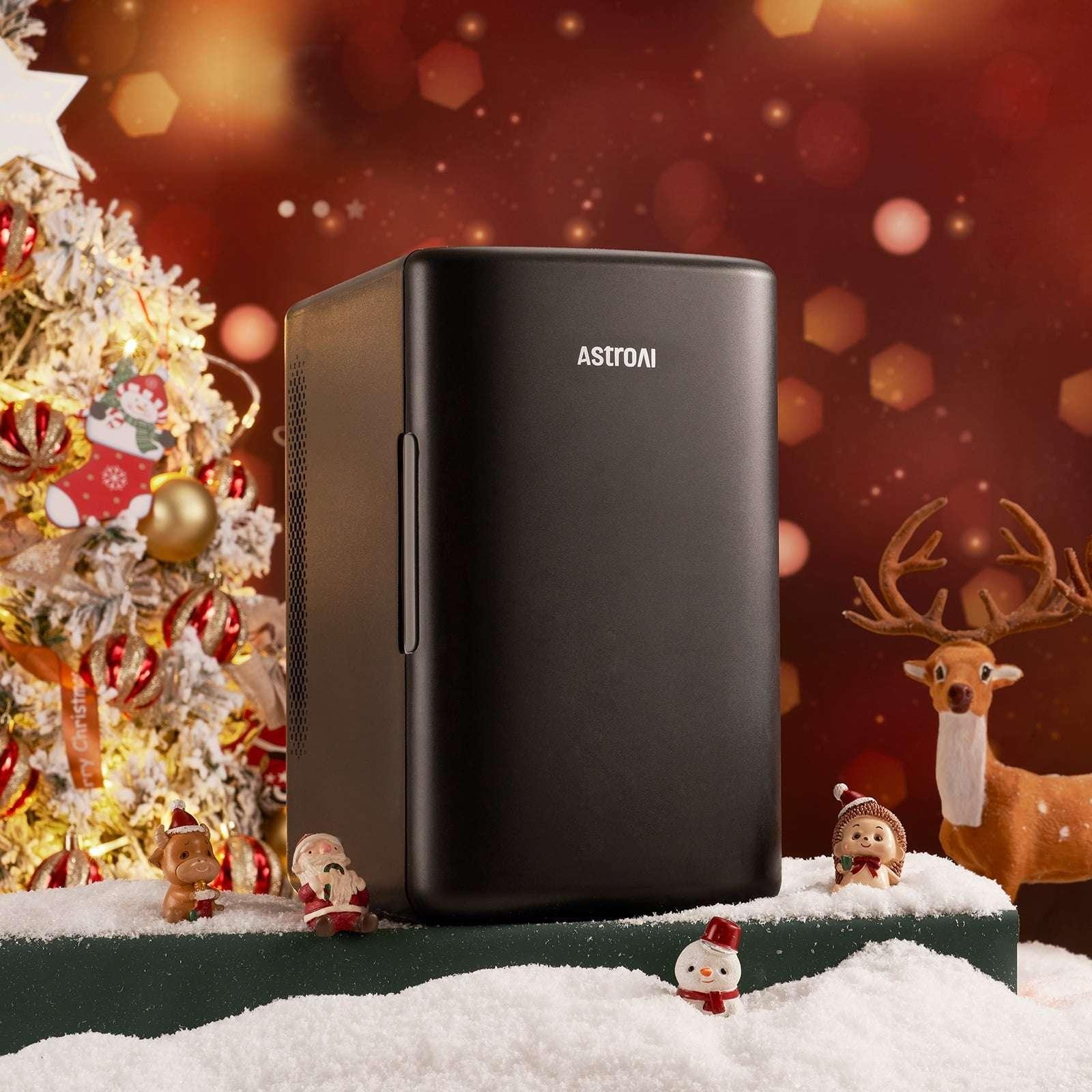 AstroAI Mini Fridge, Compact Refrigerator, Makeup Skincare Fridge 6L 8 Cans Portable Personal Cooler One Door, for Home, Car, Black, for Gifts - Image 2