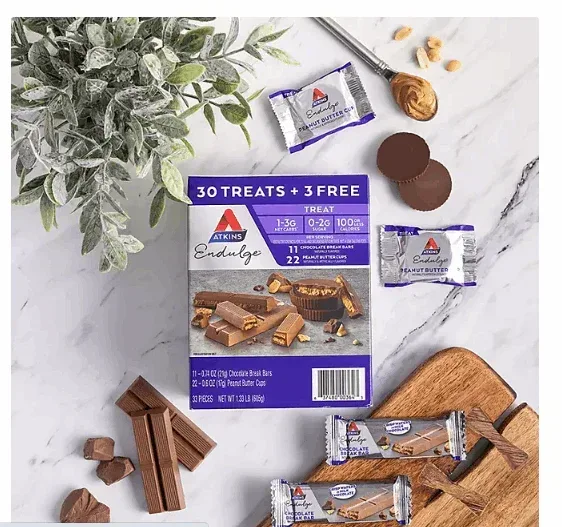Atkins Endulge Peanut Butter Cup Chocolate Break Bar Variety Pack 30 ct. - Image 3