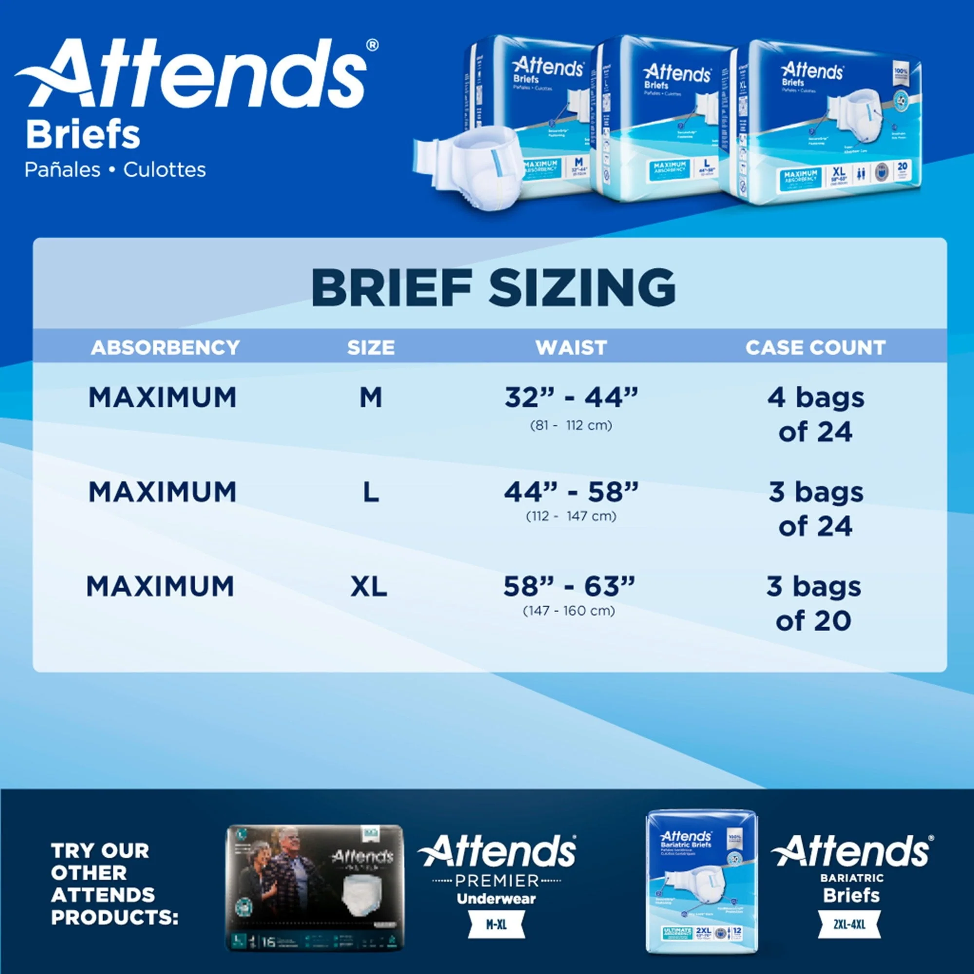 Attends Adult Incontinence Brief M Heavy Absorbency Contoured, DDA20, Heavy to Severe, 24 Ct - Image 3