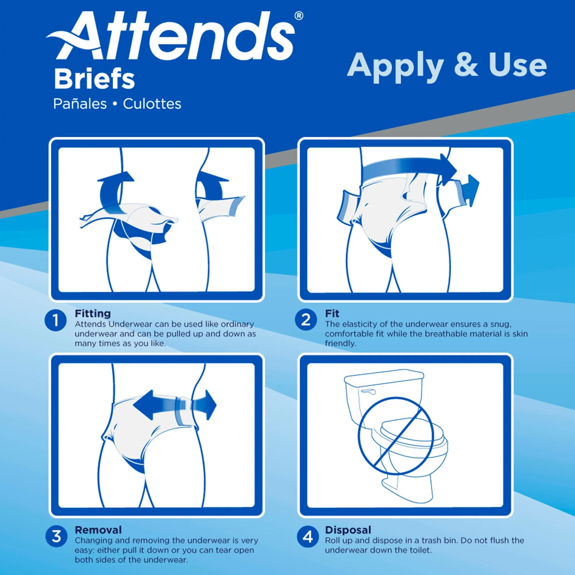 Attends Adult Incontinence Brief M Heavy Absorbency Contoured, DDA20, Heavy to Severe, 24 Ct - Image 4