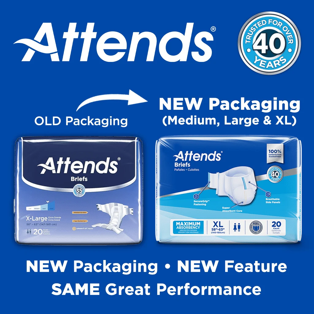 Attends Adult Incontinence Brief M Heavy Absorbency Contoured, DDA20, Heavy to Severe, 24 Ct - Image 6