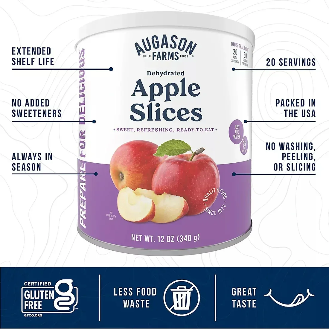 Augason Farms Dehydrated Apple Slices Can, 12 oz. - Image 3