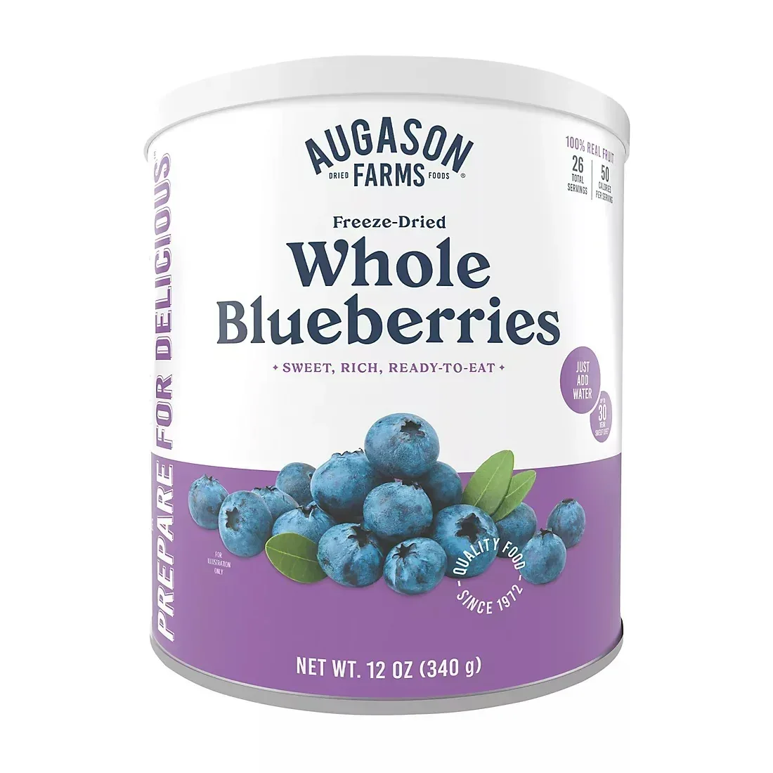 Augason Farms Freeze Dried Whole Blueberries Can, 12 oz.
