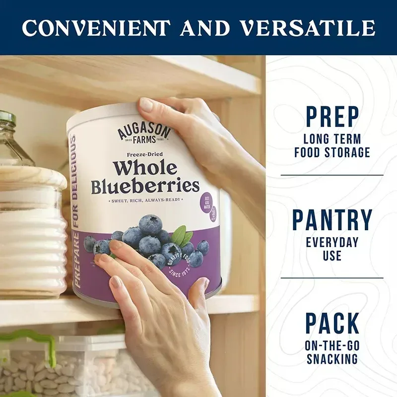 Augason Farms Freeze Dried Whole Blueberries Can, 12 oz. - Image 7
