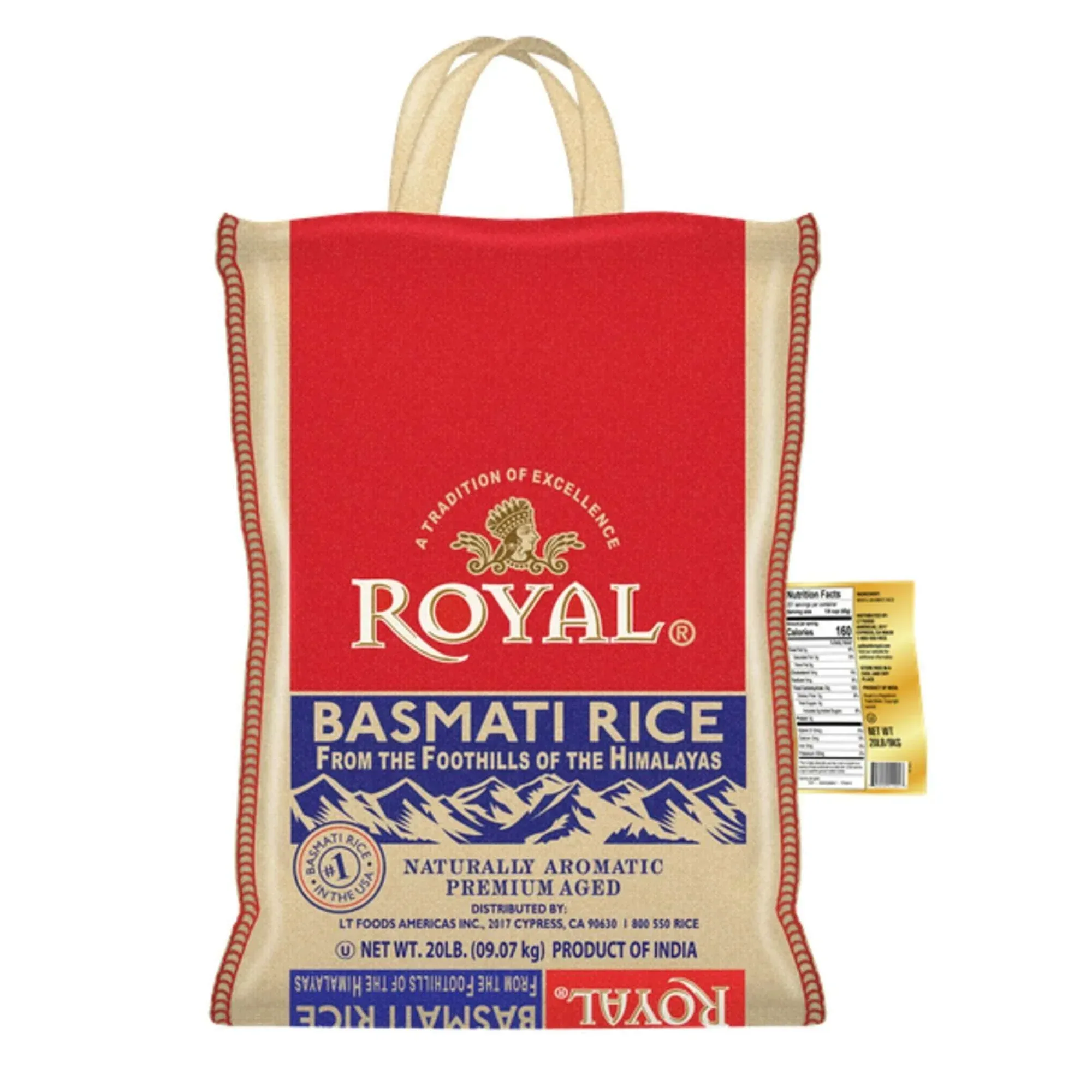 Authentic Royal Naturally Aged Indian White Basmati Rice, Long-Grain, Gluten-free - 20 lb. Bag 4.6 stars out of 12835 reviews (4.6)| 12.8K ratings - Image 4