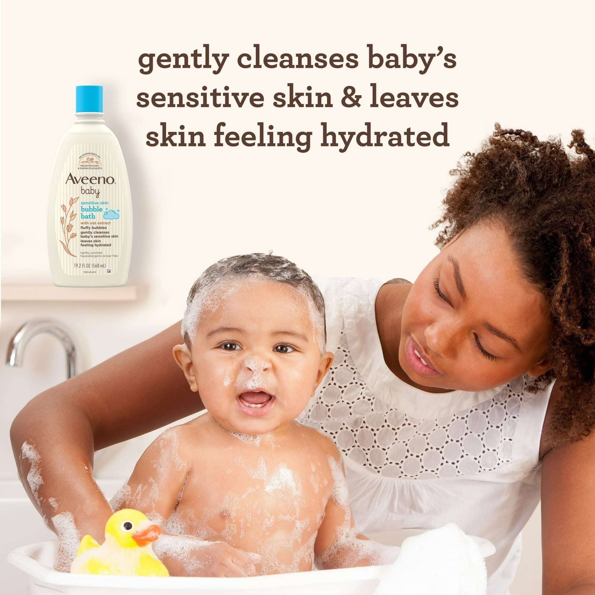 Aveeno Baby Sensitive Skin Bubble Bath with Oat Extract, 19.2 fl. oz - Image 3