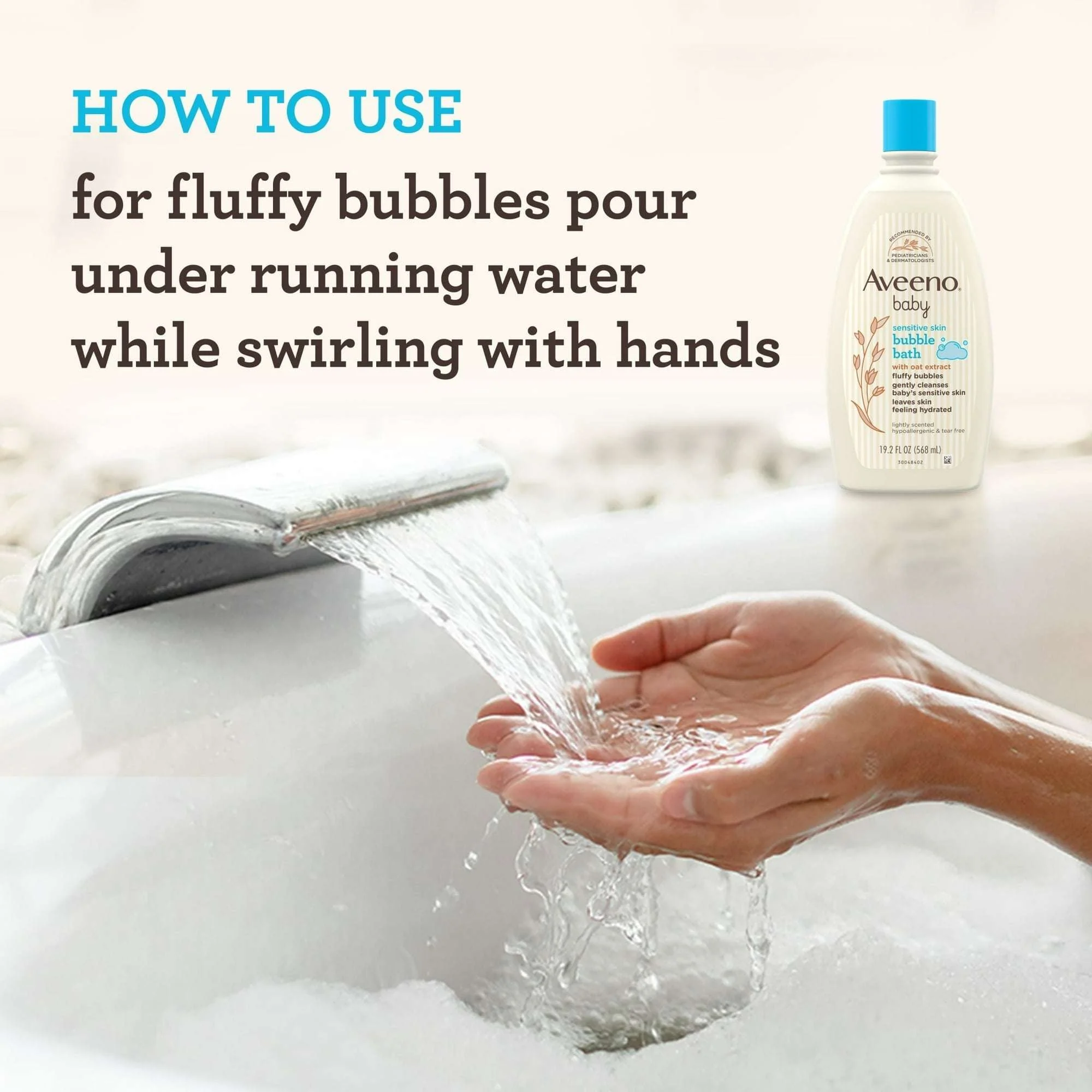 Aveeno Baby Sensitive Skin Bubble Bath with Oat Extract, 19.2 fl. oz - Image 7