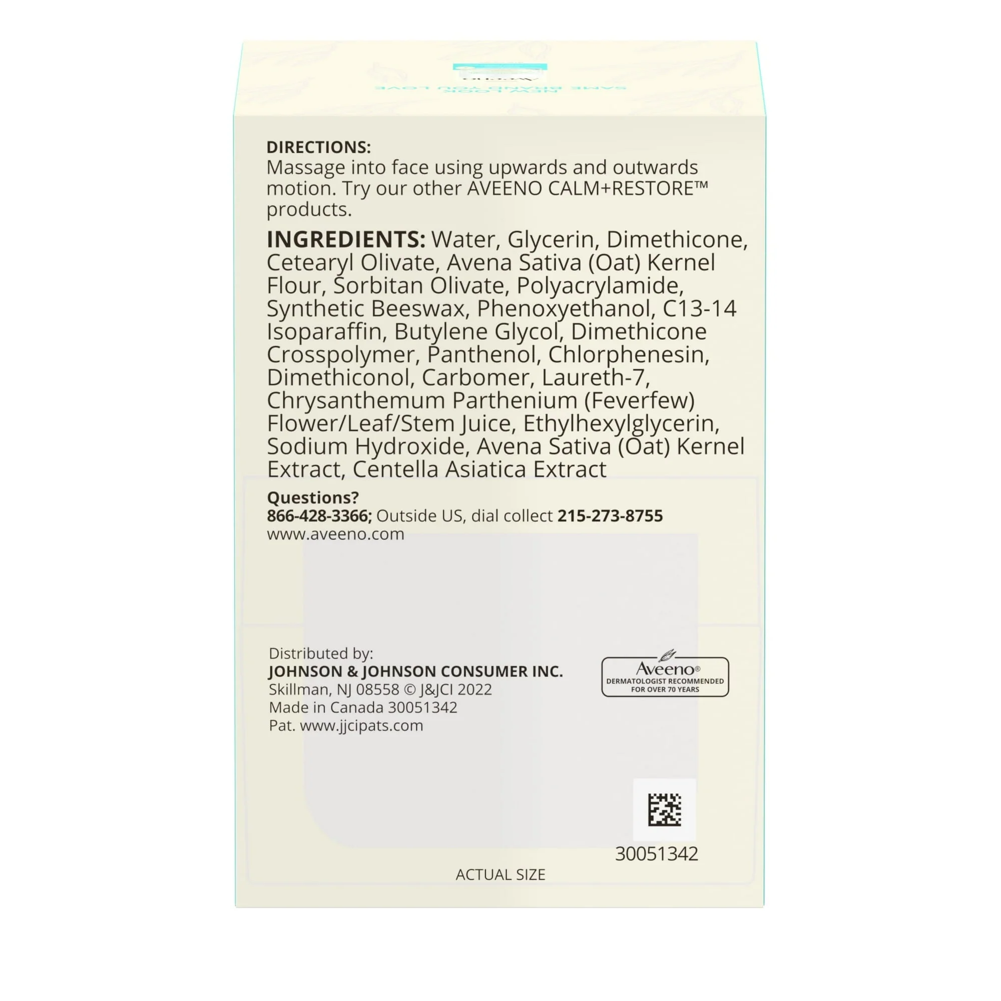 Aveeno Calm + Restore Oat Gel Face Moisturizer for Sensitive Skin, Face Cream, 1.7 oz - Image 2