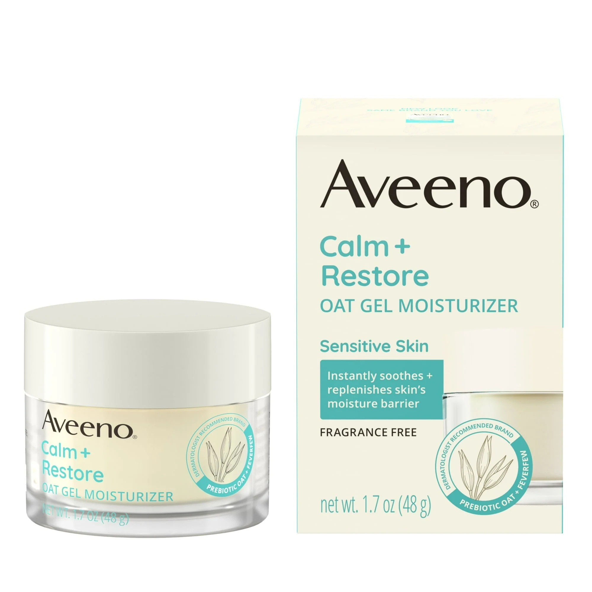 Aveeno Calm + Restore Oat Gel Face Moisturizer for Sensitive Skin, Face Cream, 1.7 oz - Image 9
