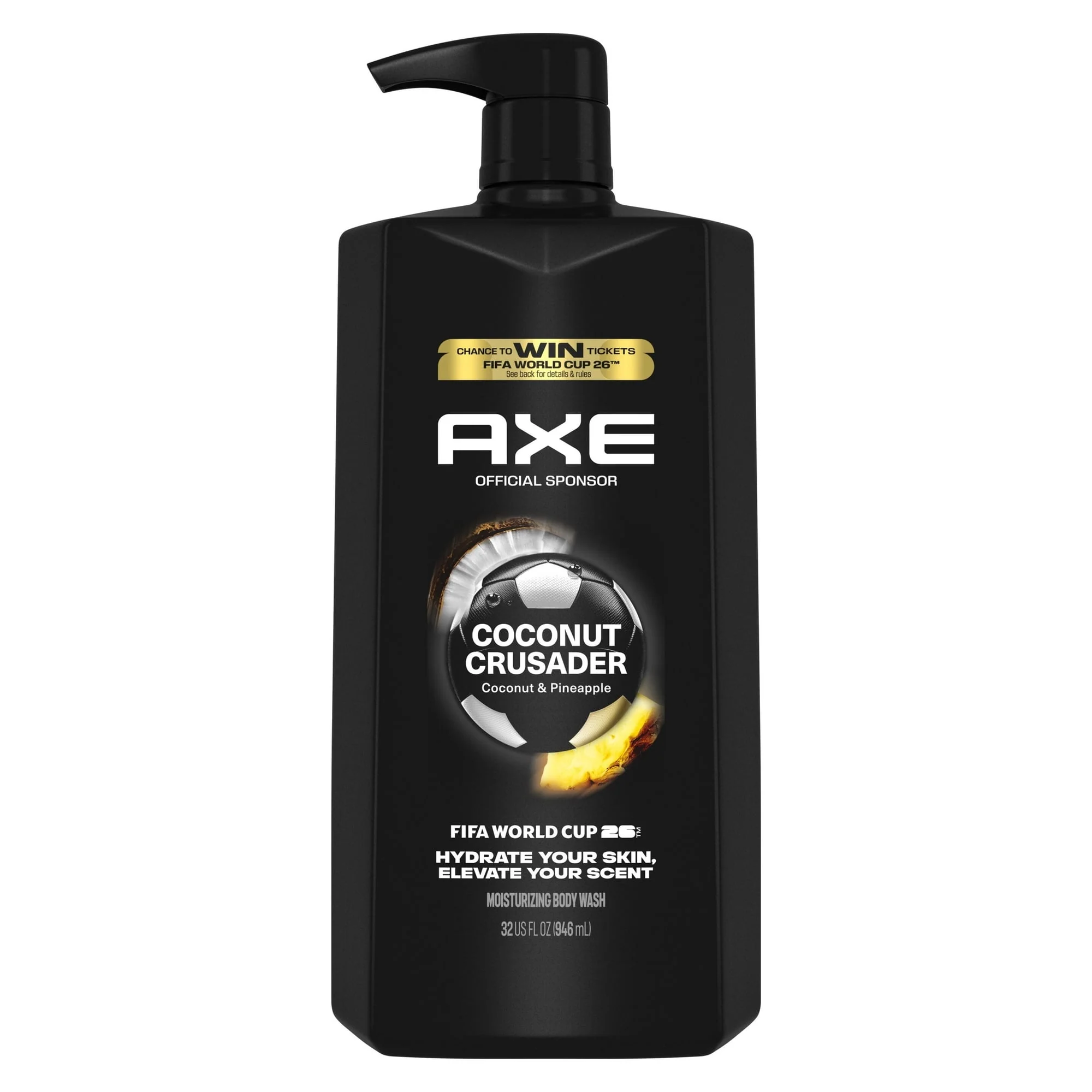 Axe Body Wash Moisturizing Coconut Crusader Paraben-Free & Sulfate-Free, 32 fl oz Pump