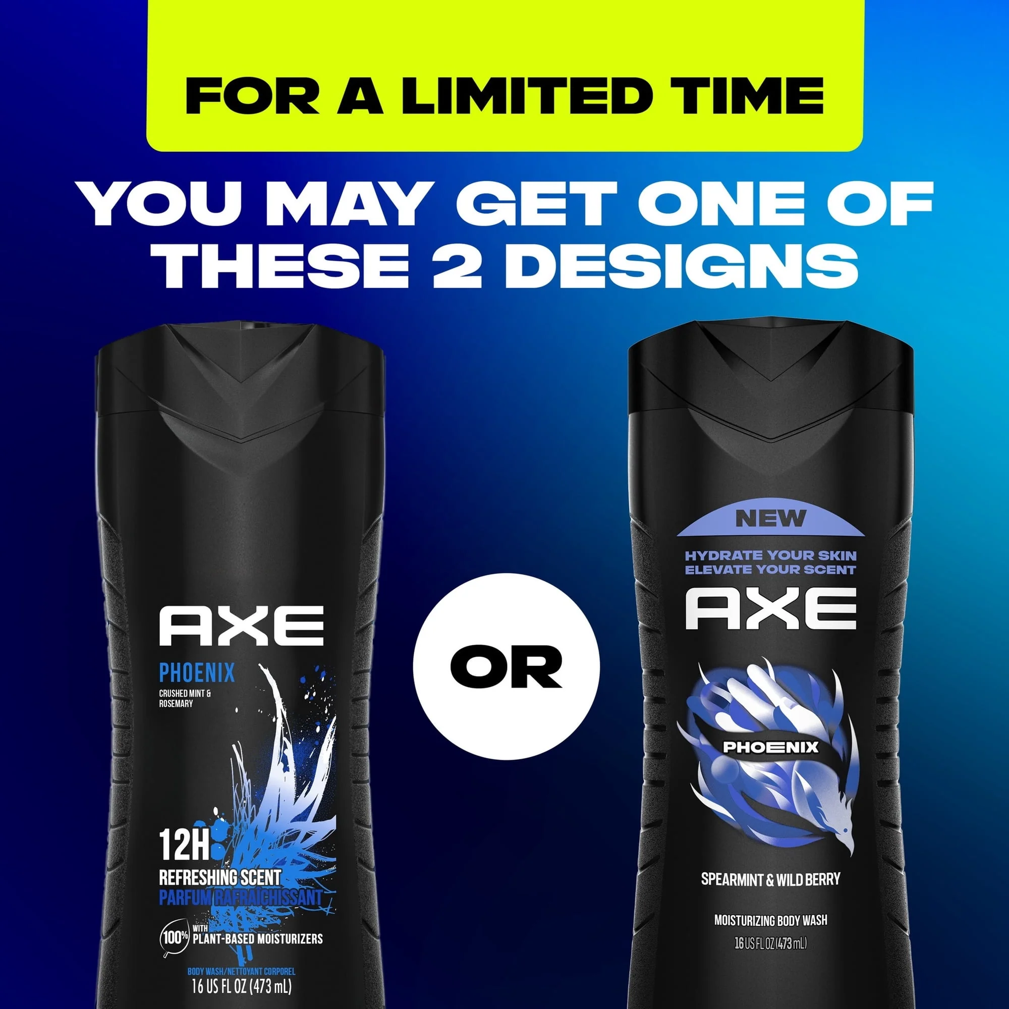 AXE Body Wash Moisturizing Phoenix Paraben-Free & Sulfate-Free, 16 fl oz Twin - Image 2