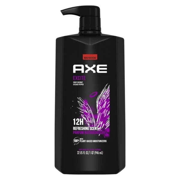 Axe Excite Refreshing Long Lasting Men's Body Wash All Skin Crisp Coconut & Black Pepper, 32 oz - Image 8