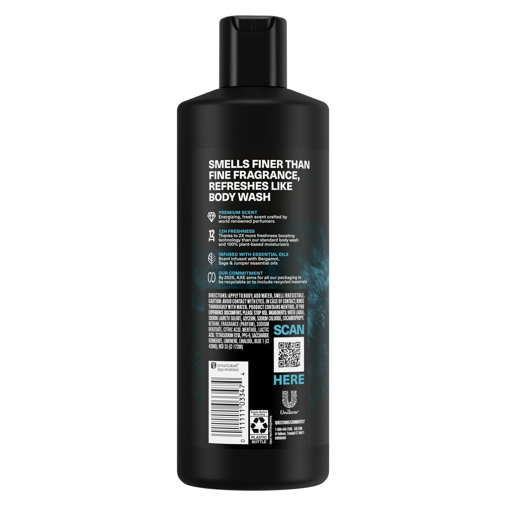 Axe Fine Fragrance Long Lasting Men's Body Wash Aqua Bergamot, 18 oz - Image 8