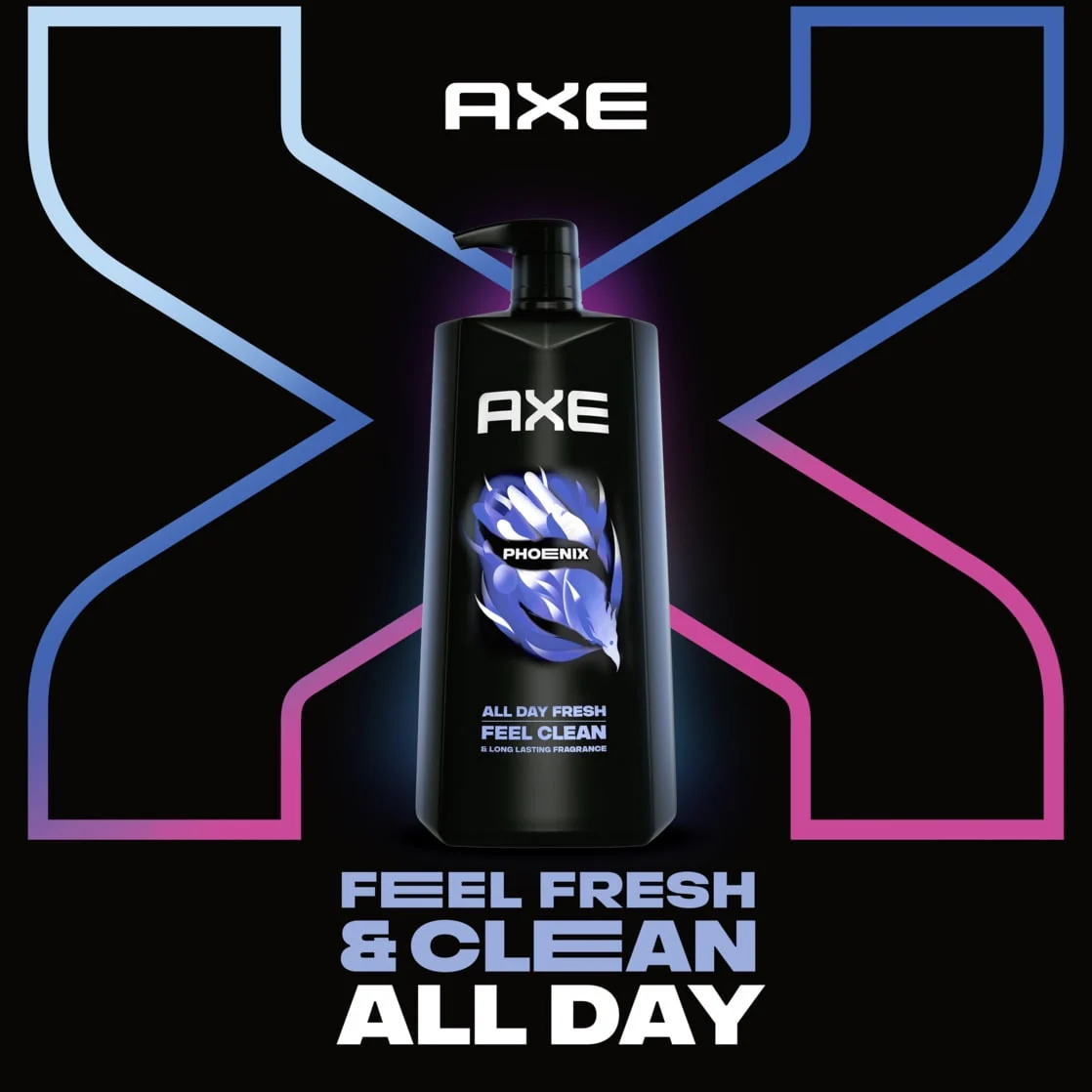 AXE Men's Liquid Body Wash & Shower Gel with Pump Phoenix Crushed Mint & Rosemary, 32 fl oz - Image 4