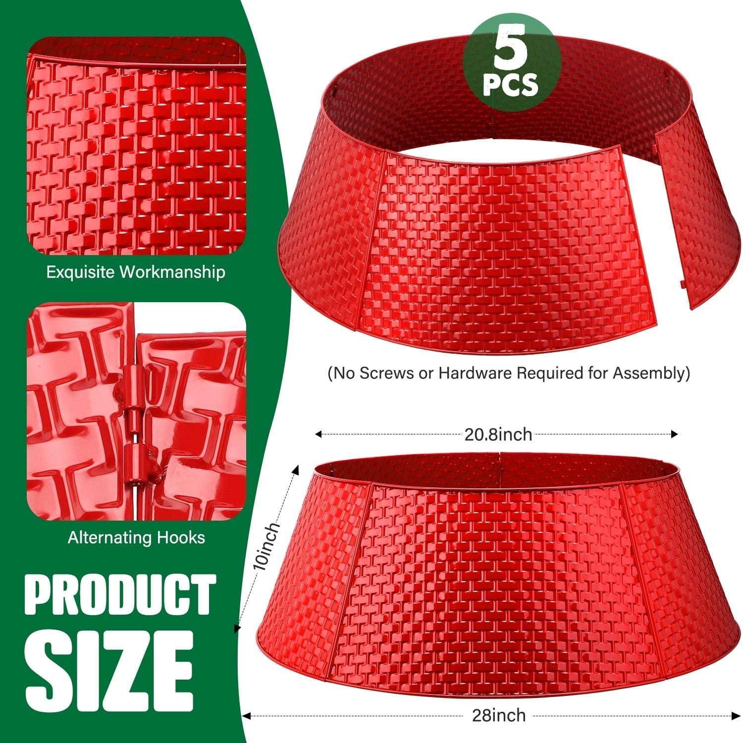 Ayieyill 28 inch Christmas Tree Collar, Christmas Tree Skirt for Christmas Tree Decorations | Metal - Image 5