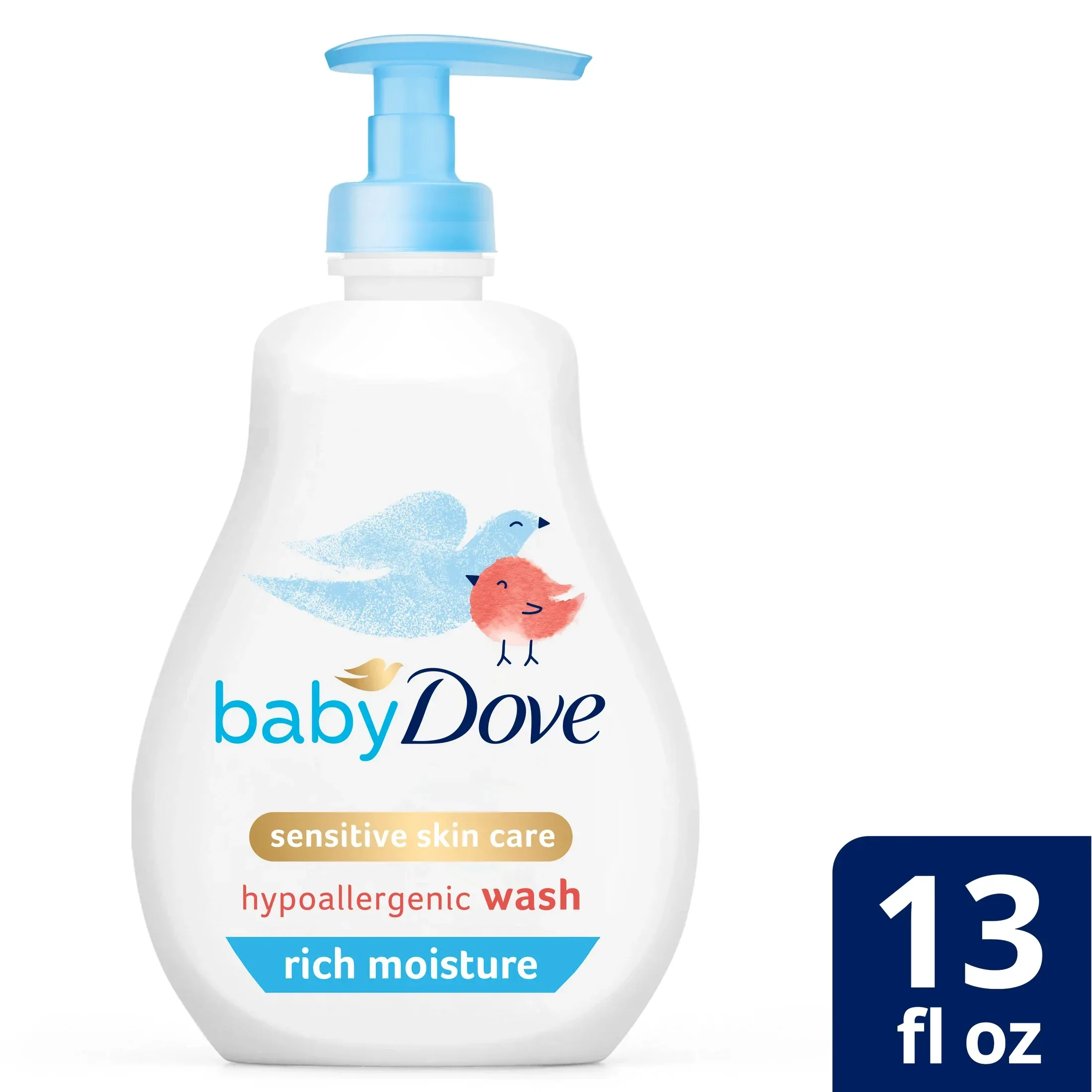 Baby Dove Rich Moisture Hypoallergnic Wash Newborn Sensitive Skin, 13 oz - Image 2