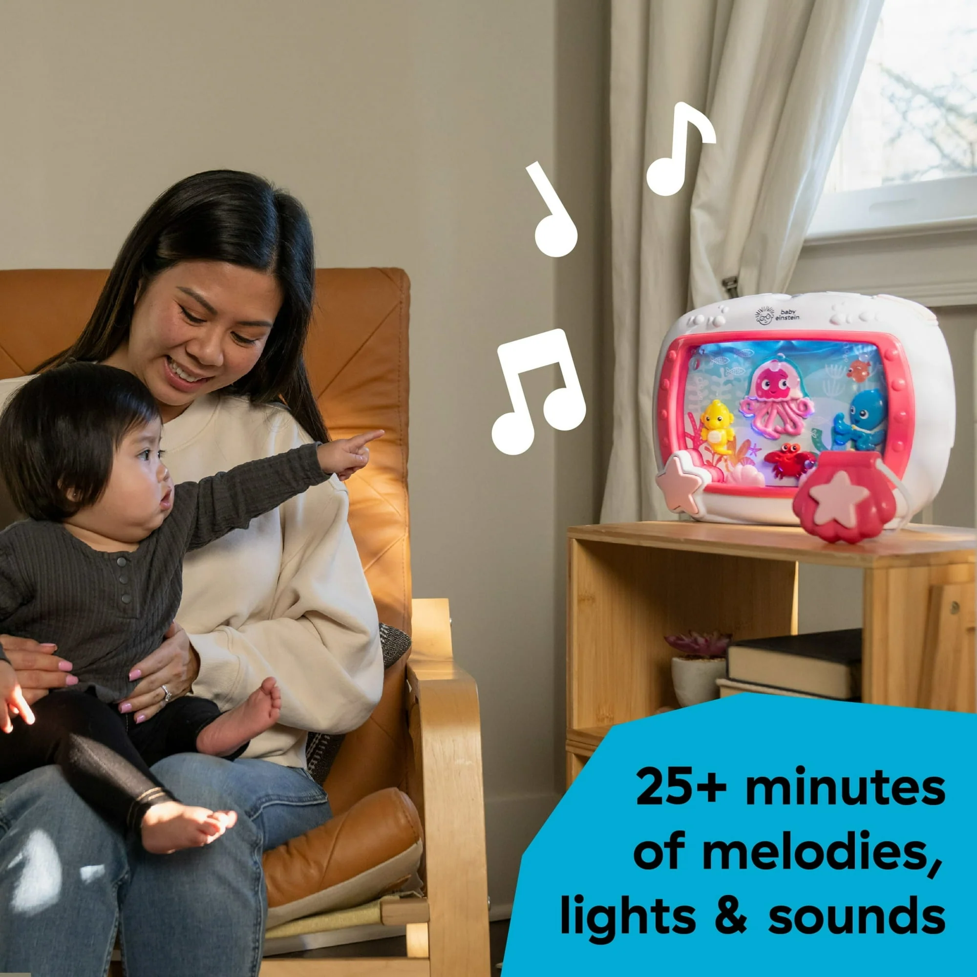 Baby Einstein Sea Dreams Soother Sleep Sound Machine with White Noise and Remote, Multicolor, for Infants and Kids, 0 Months+ - Image 9