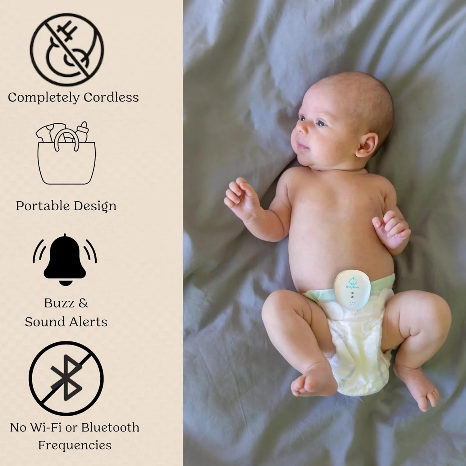 Baby Smile Baby Motion Breathing Monitor ||| Baby Abdominal Movement Monitor ||| Audible Alerts for Quick Alerts ||| Diaper Clip ||| No Bluetooth - Image 5