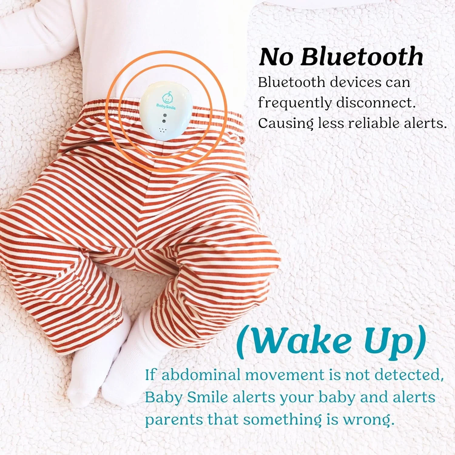 Baby Smile Baby Motion Breathing Monitor ||| Baby Abdominal Movement Monitor ||| Audible Alerts for Quick Alerts ||| Diaper Clip ||| No Bluetooth - Image 6