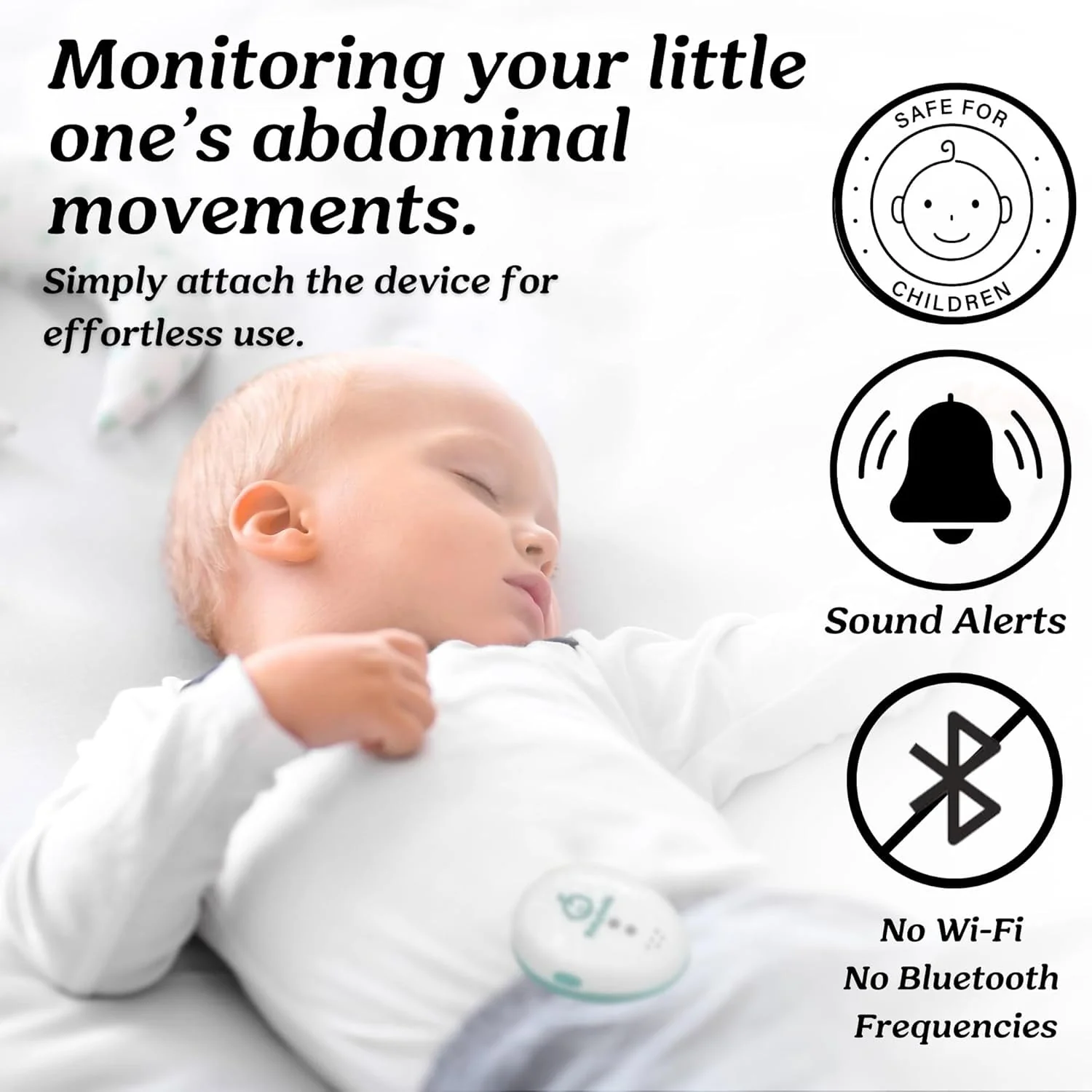 Baby Smile Baby Motion Breathing Monitor ||| Baby Abdominal Movement Monitor ||| Audible Alerts for Quick Alerts ||| Diaper Clip ||| No Bluetooth - Image 7