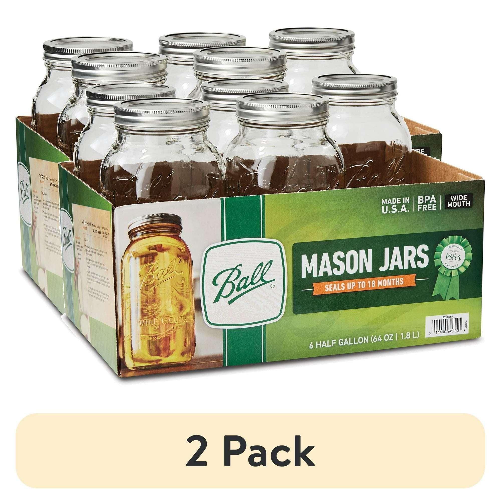 Ball Glass Mason Jar W/Lid & Band, Wide Mouth, 64 Ounces, 6 Count - Image 7