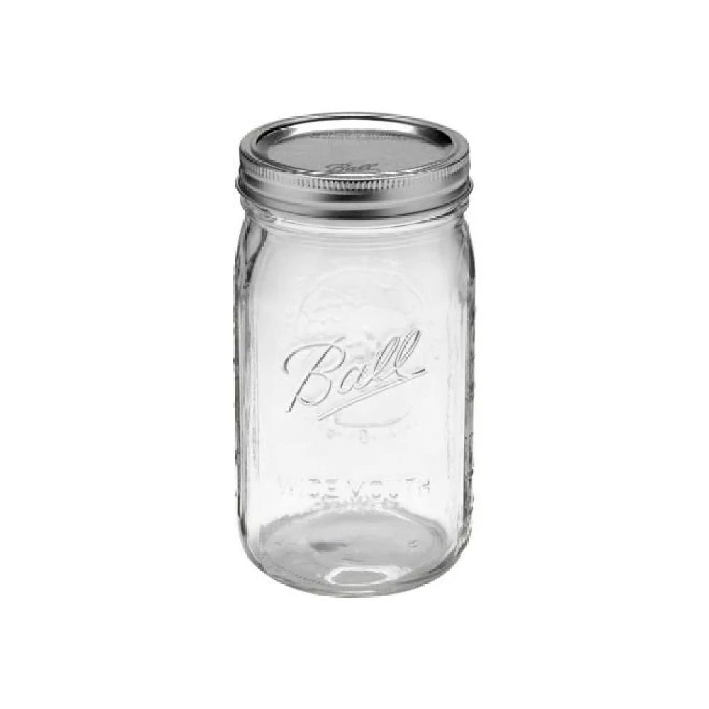 Ball Mason Jar Wide Mouth with Lid and Band 67000 Glass Quart 32 Oz Single Jar Preserving Serving Decor Gift Giving BPA Free Made in USA, 2-Pack - Image 2