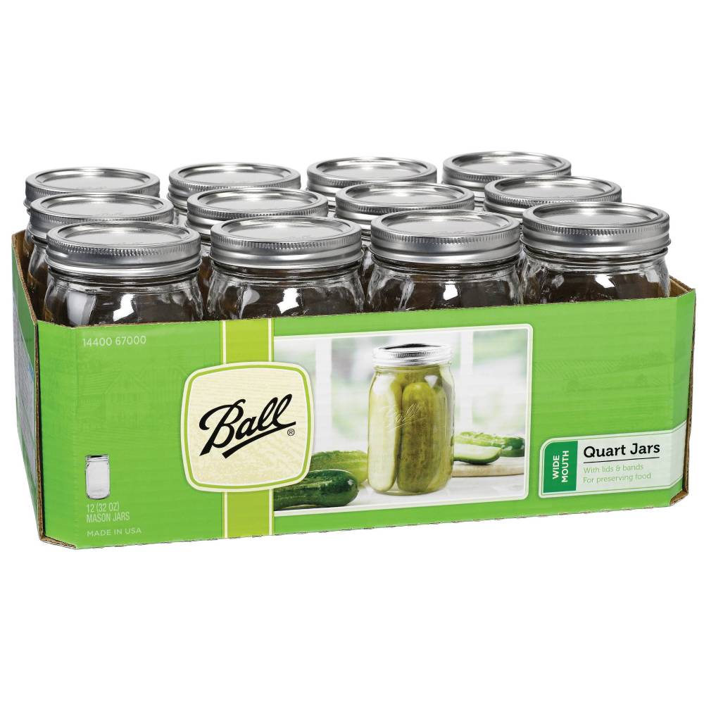 Ball Mason Jar Wide Mouth with Lid and Band 67000 Glass Quart 32 Oz Single Jar Preserving Serving Decor Gift Giving BPA Free Made in USA, 2-Pack - Image 3