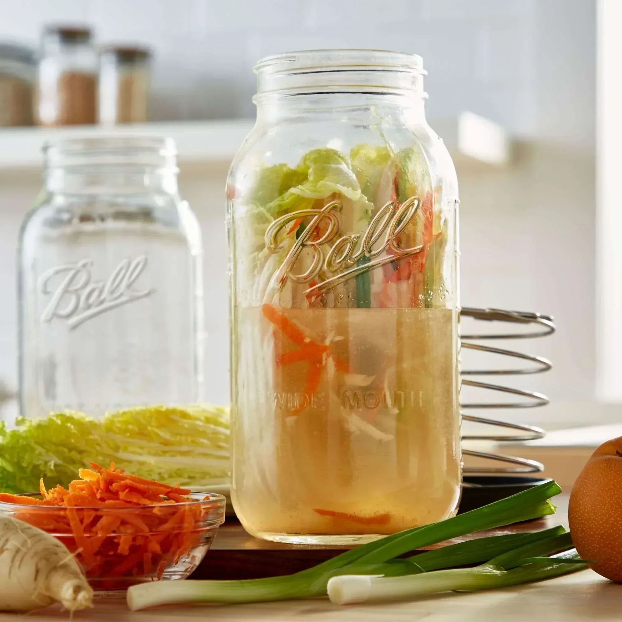 Ball Wide Mouth Half-Gallon 64-oz. Glass Mason Jar with Lid and Band - Image 5
