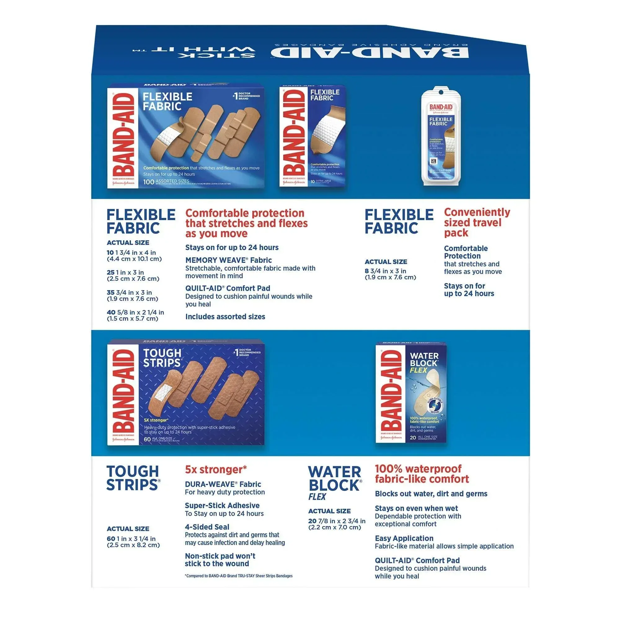Band-Aid Adhesive Bandages, Assorted, 198-count - Image 2