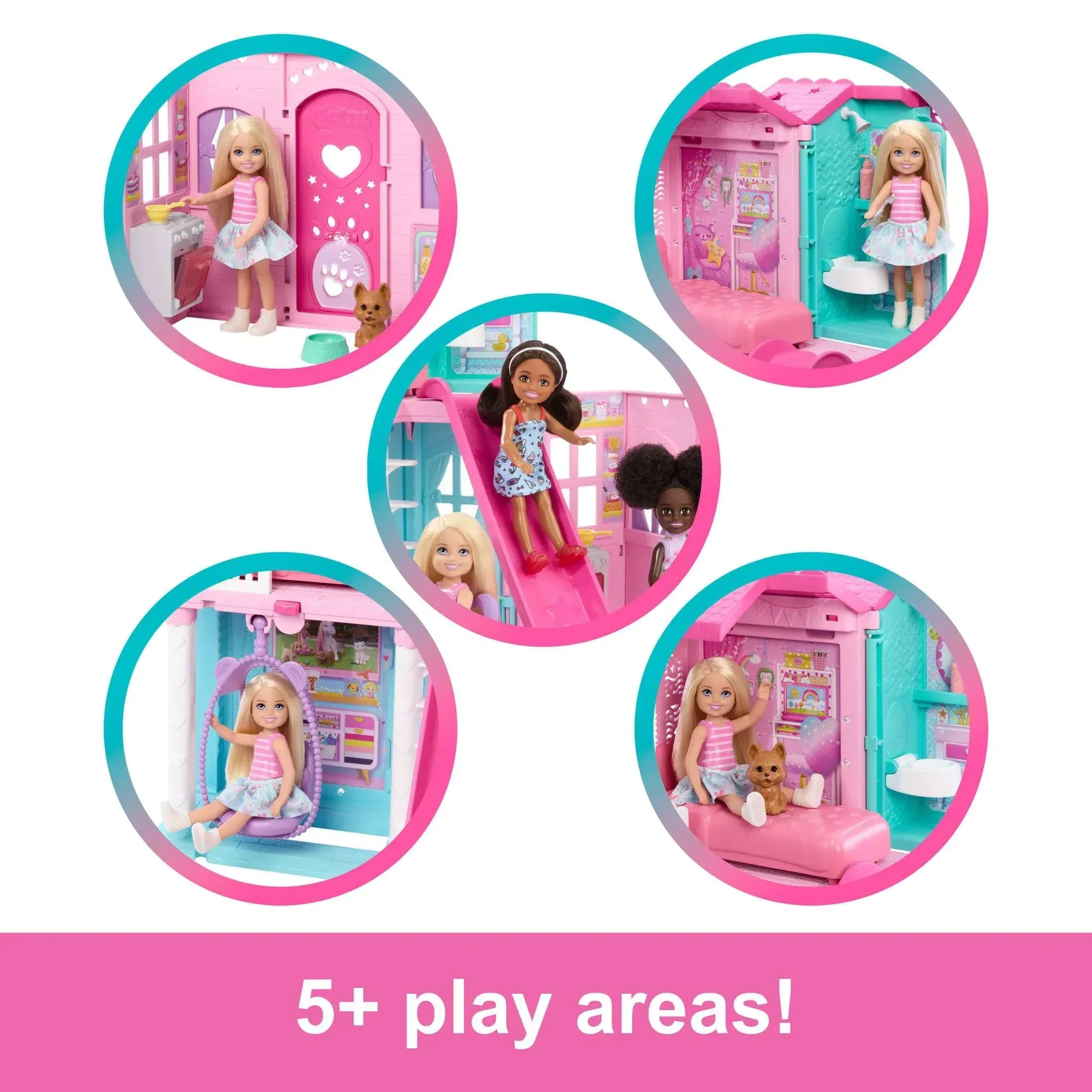 Barbie Chelsea Pop-Up Doll House with Doll & 15+ Accessories, House Expands to 17+ x 13+ inches - Image 2