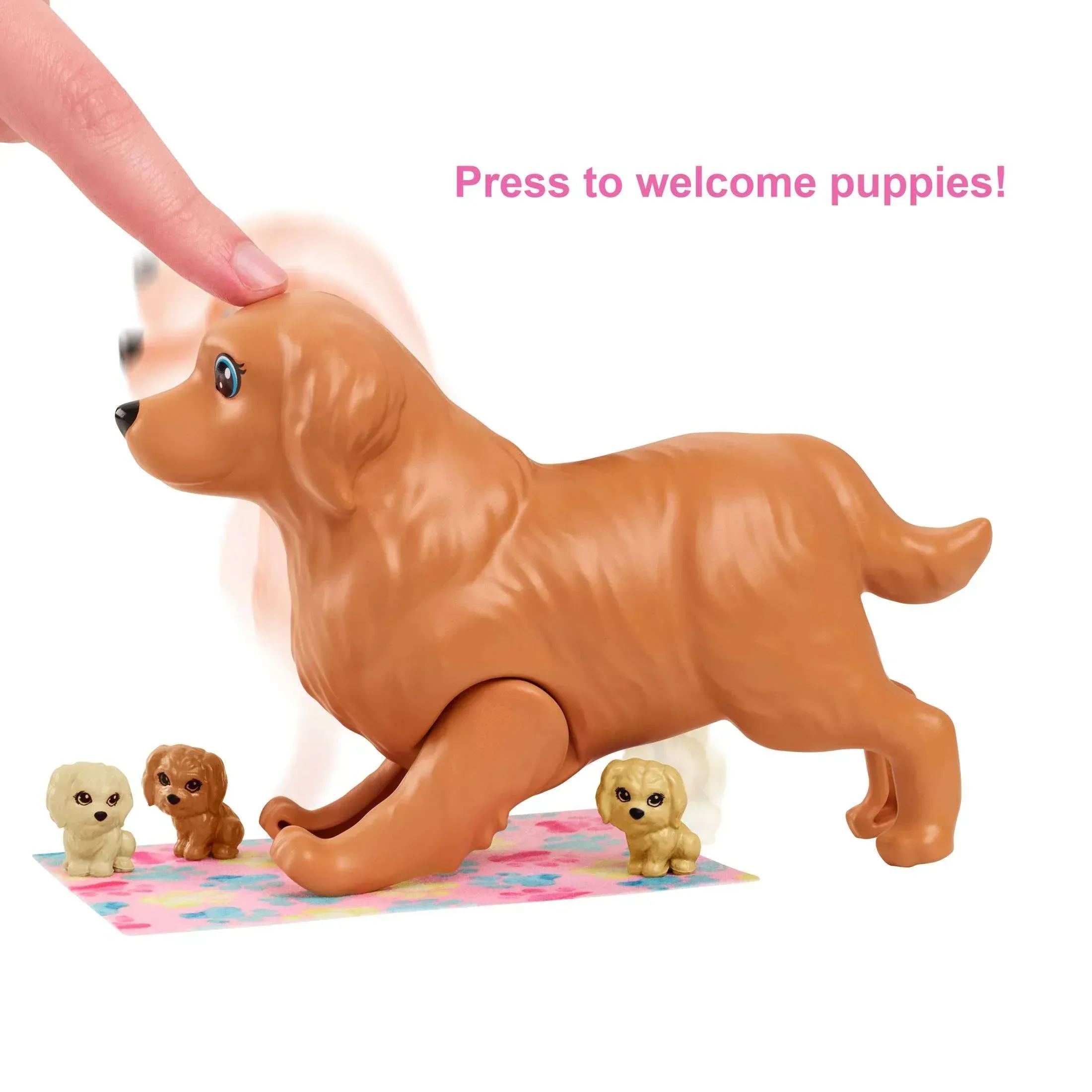 Barbie Doll & Newborn Pets Playset with Pregnant Mom Dog, Color-Change Puppies & Accessories, Blonde - Image 5