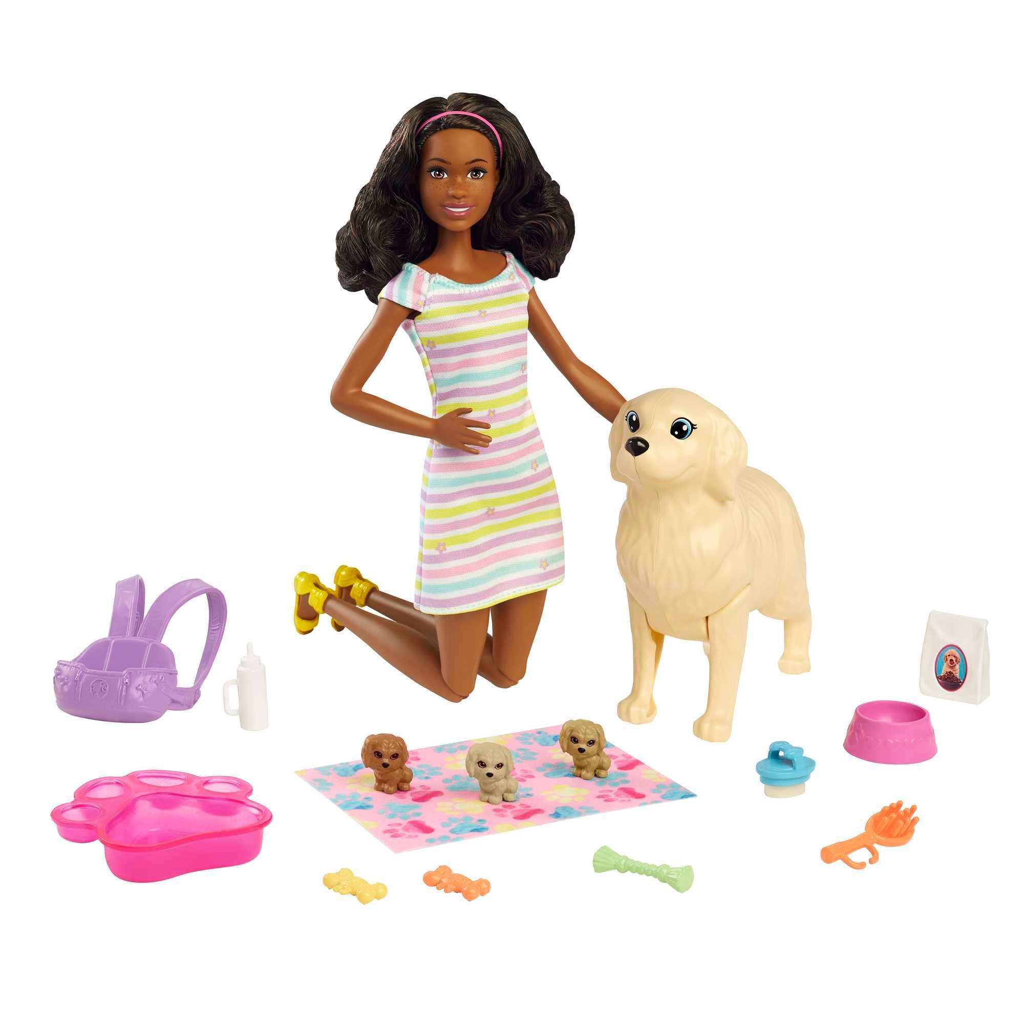 Barbie Doll & Newborn Pets Playset with Pregnant Mom Dog, Color-Change Puppies & Accessories, Blonde - Image 7