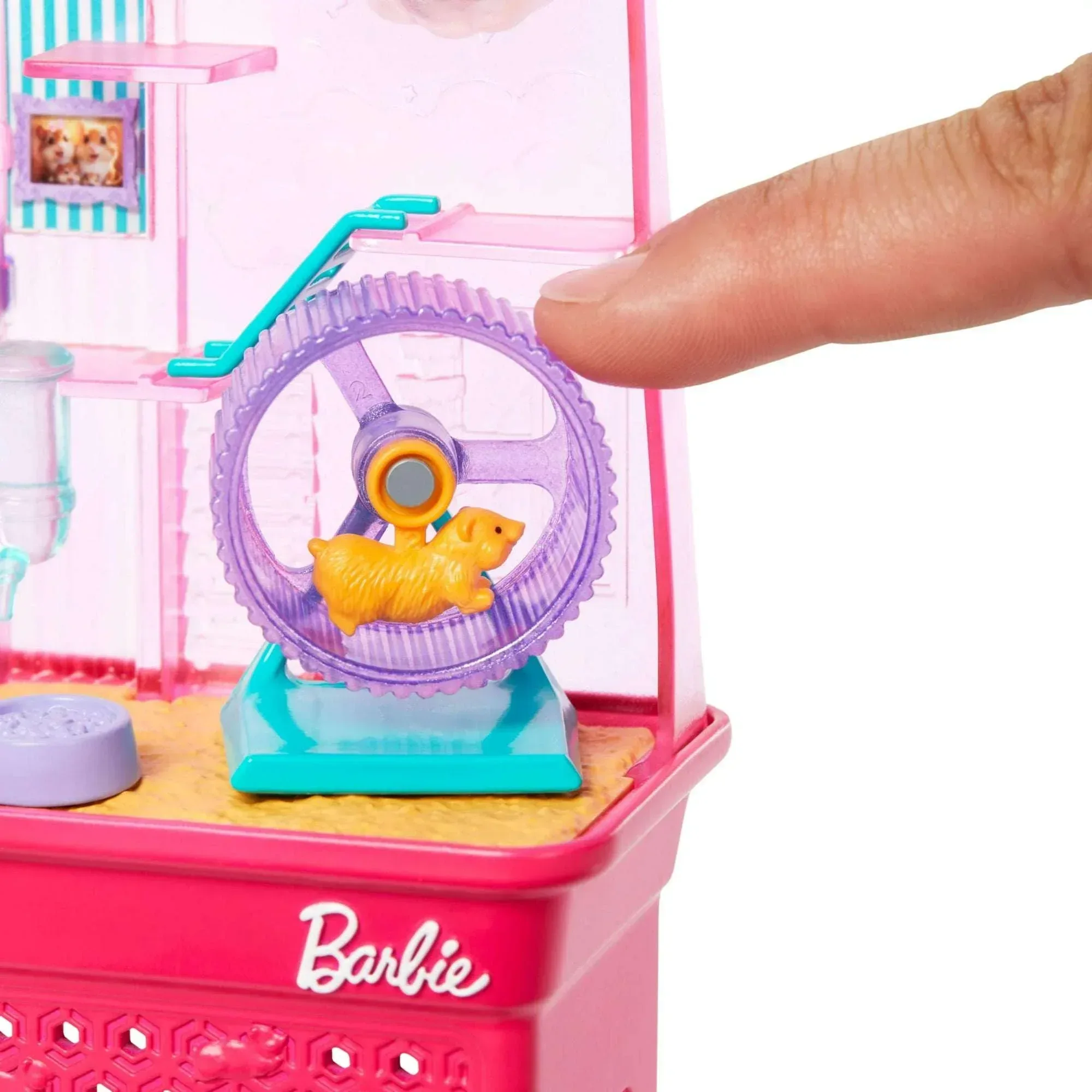 Barbie World Hamster Pet Playground Playset with Wheel, Pets & Food Accessories - Image 6
