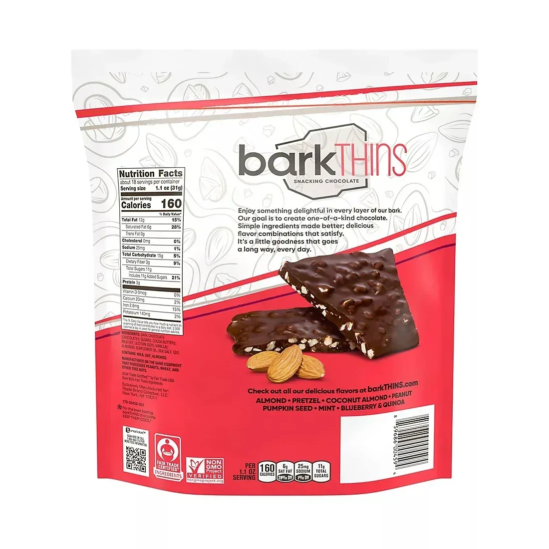 barkTHINS Dark Chocolate Almond With Sea Salt, 20 oz.