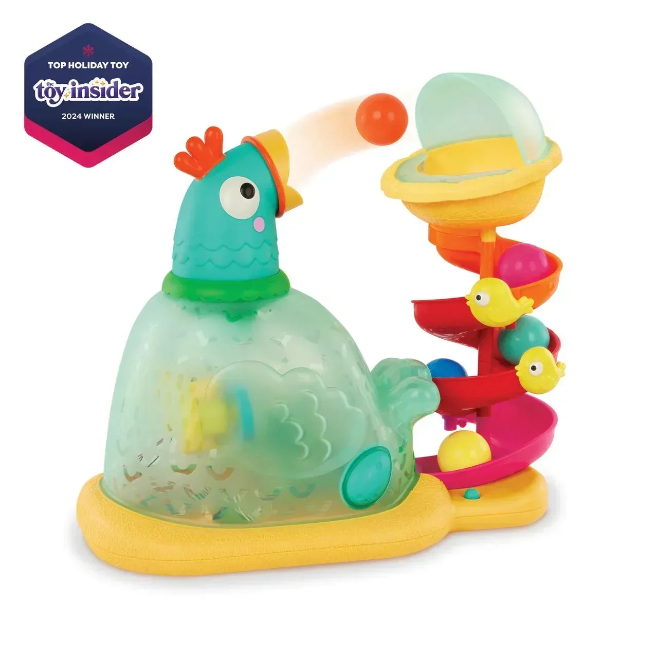 Battat Pop-a-Doodle-Doo Chicken Ball Popper with Music Lights, Learning Toy for Baby and Toddler - Image 2