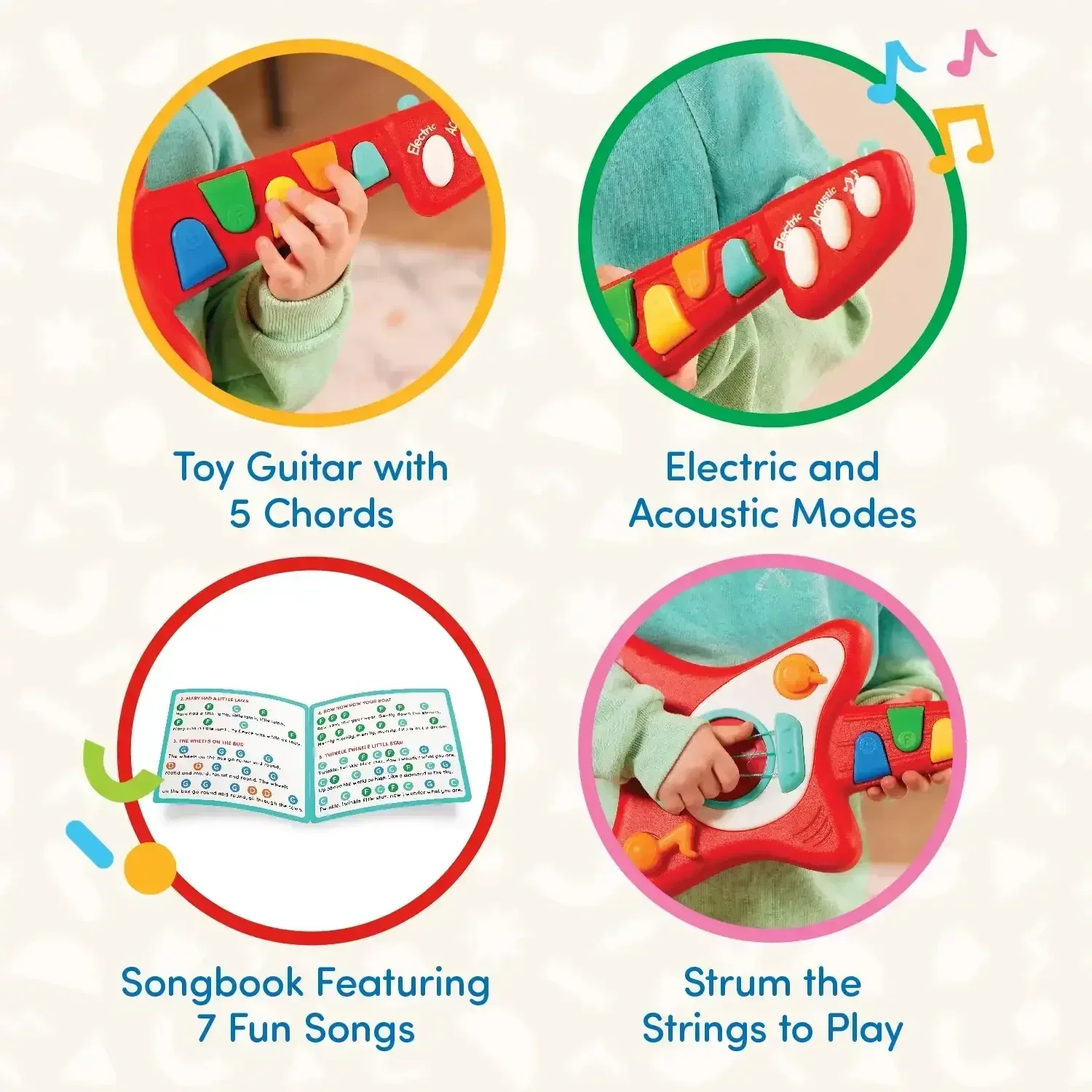 Battat Rock n' Play Guitar with Electric and Acoustic Modes, Toddler and Preschool Toys - Image 4