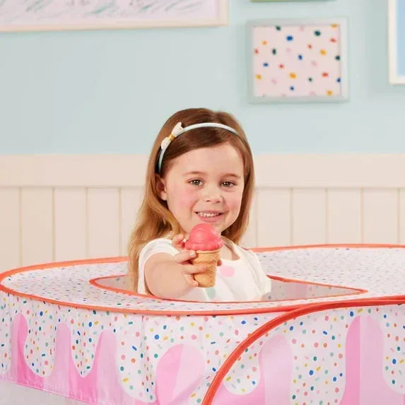 Battat Sweet Treats Pop-Up Shop Fabric Tent 25-Piece Dessert Set, Toddler and Preschool Toys - Image 2