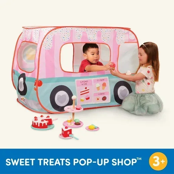 Battat Sweet Treats Pop-Up Shop Fabric Tent 25-Piece Dessert Set, Toddler and Preschool Toys - Image 5