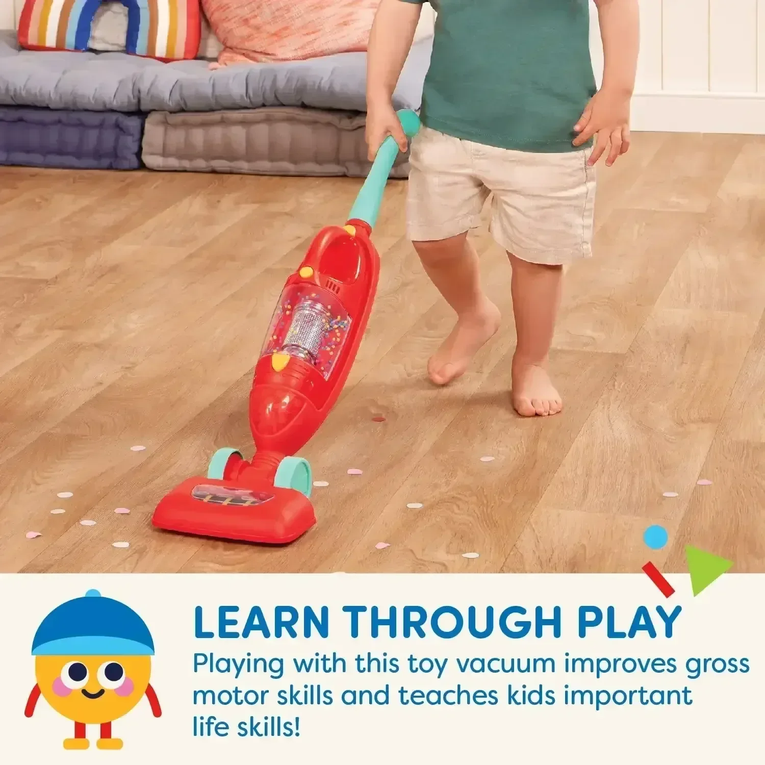 Battat Tidy Tot Vacuum with Plastic Handheld Vacuum and Real Suction, Toddler and Preschool Toys - Image 3