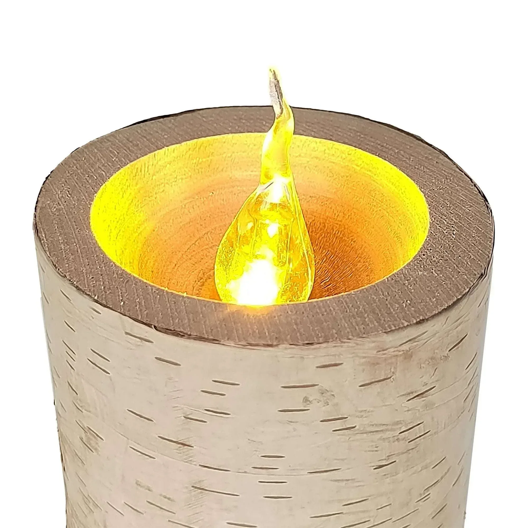 Battery Operated LED Wooden Flameless Christmas Candle, Brown, 4", by Holiday Time - Image 5