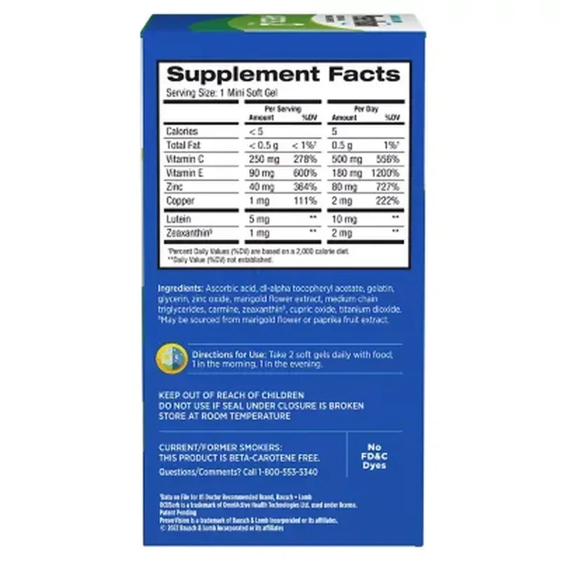 Bausch + Lomb Preservision AREDS 2 Formula Eye Vitamin Mini Softgels (210 Ct.) - Image 5