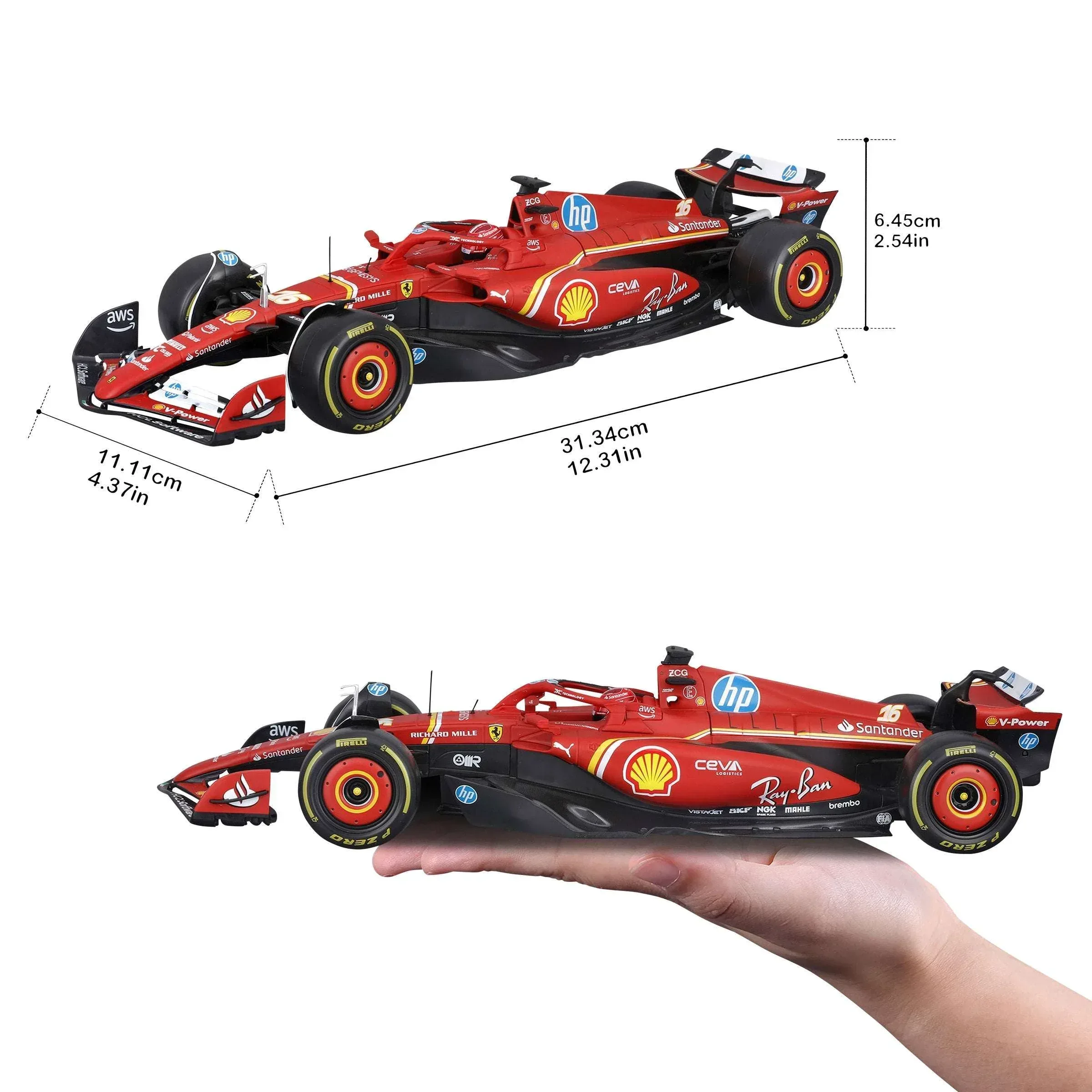 Bburago 1:18 Formula Die-cast Car, Ferrari - Image 15