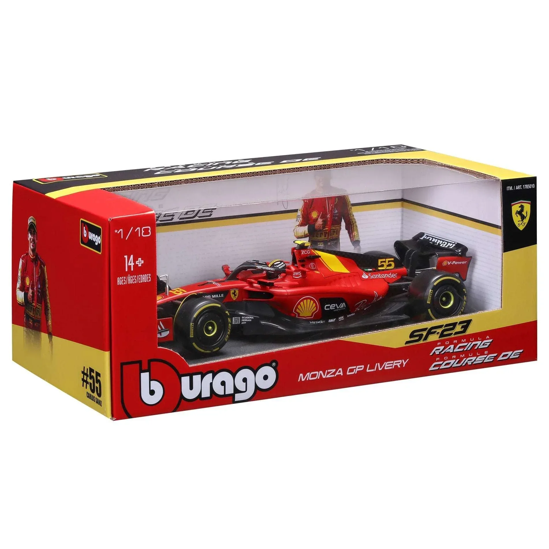 Bburago 1:18 Formula Die-cast Car, Ferrari - Image 2