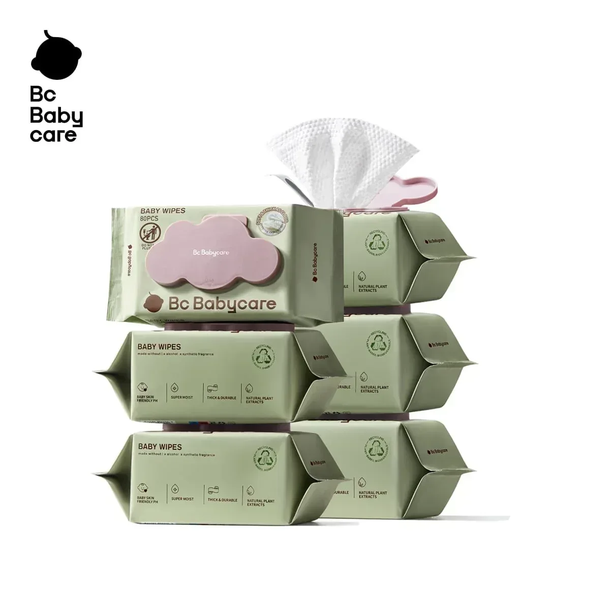 Bc Babycare Sensitive Baby Wipes Unscented, XL Extra Thick,Hypoallergenic,99% Water - Image 11