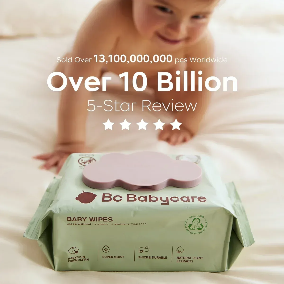 Bc Babycare Sensitive Baby Wipes Unscented, XL Extra Thick,Hypoallergenic,99% Water - Image 14